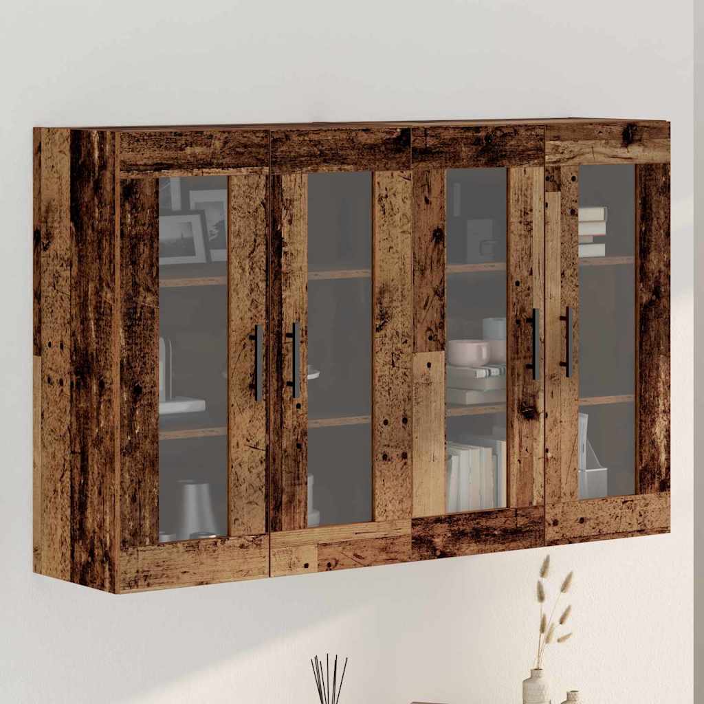 Väggmonterade Skåp 2 pcs Gammalt trä 69,5 x 34 x 90 cm