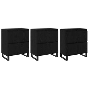Sideboard 3 pcs Svart Ek 60 x 35 x 70 cm