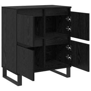 Sideboard 3 pcs Svart Ek 60 x 35 x 70 cm
