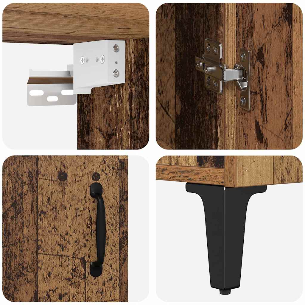 Skåp 2 pcs Gammalt trä Konstruerat trä