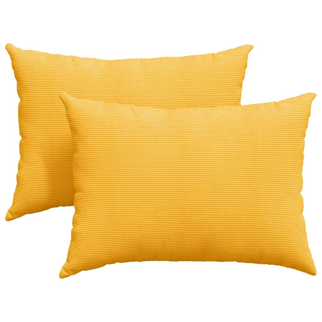 Sofakuddar 2 pcs Ljusgul 70 x 50 cm Kordread tyg