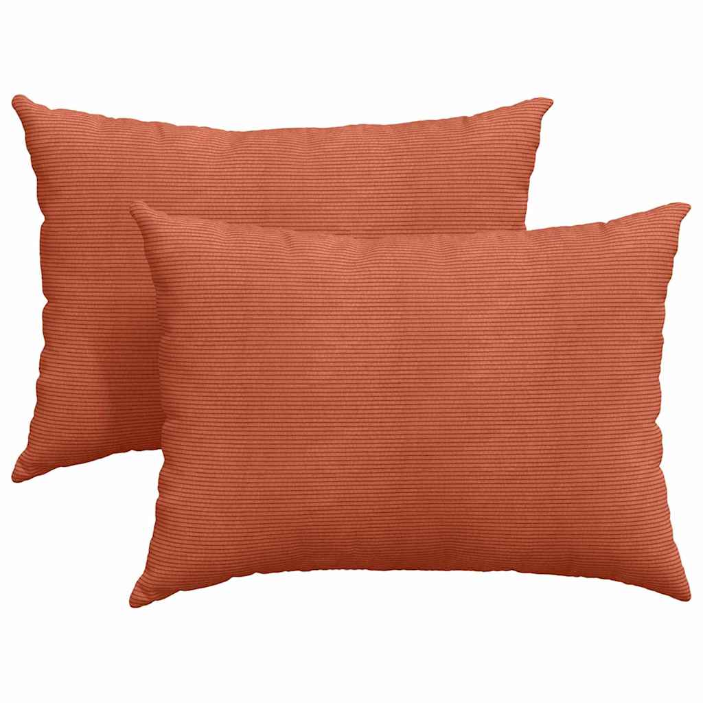 Sofakuddar 2 pcs Röd orange 70 x 50 cm Kordread tyg
