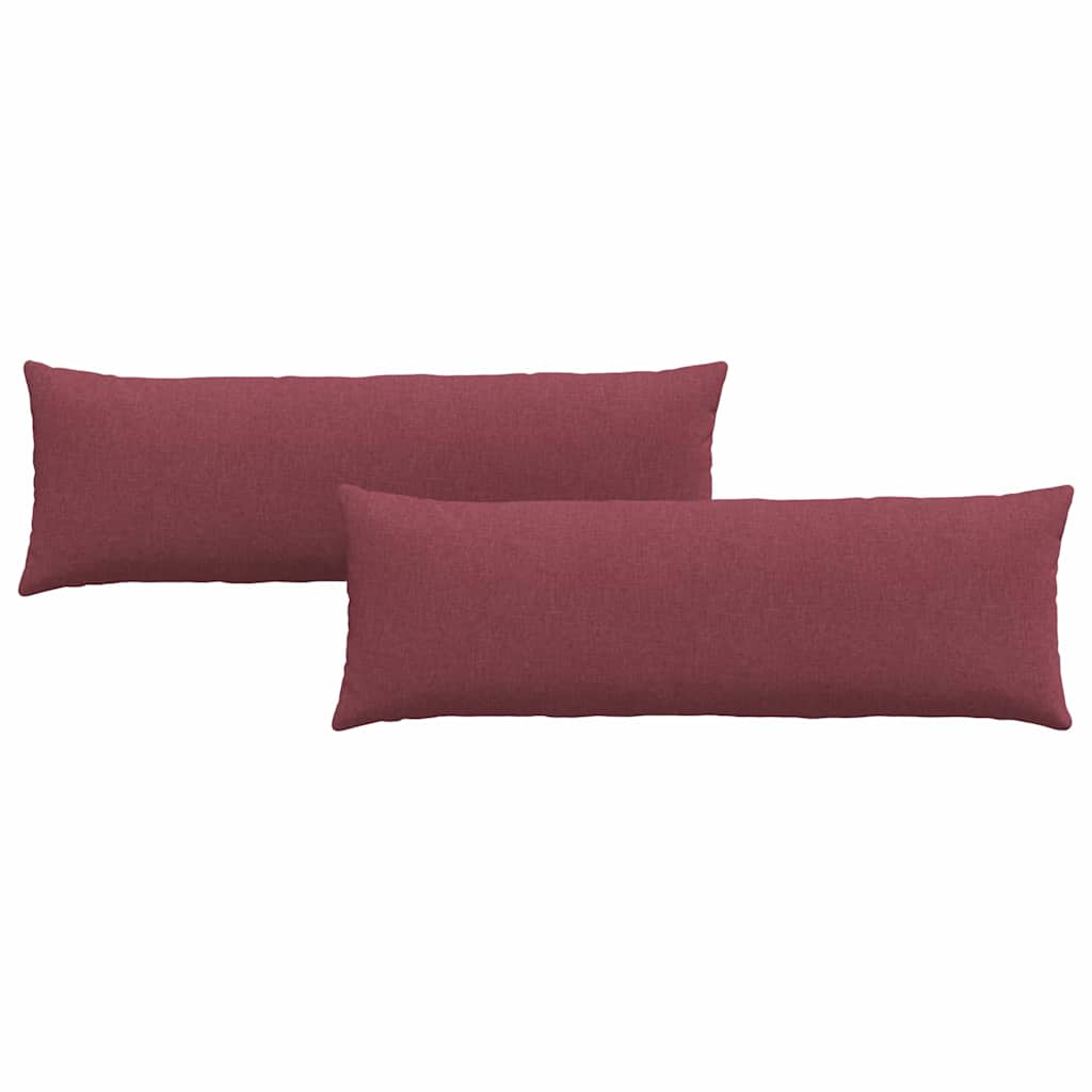 Sofakuddar 2 pcs Vinröd 120 x 40 cm tyg