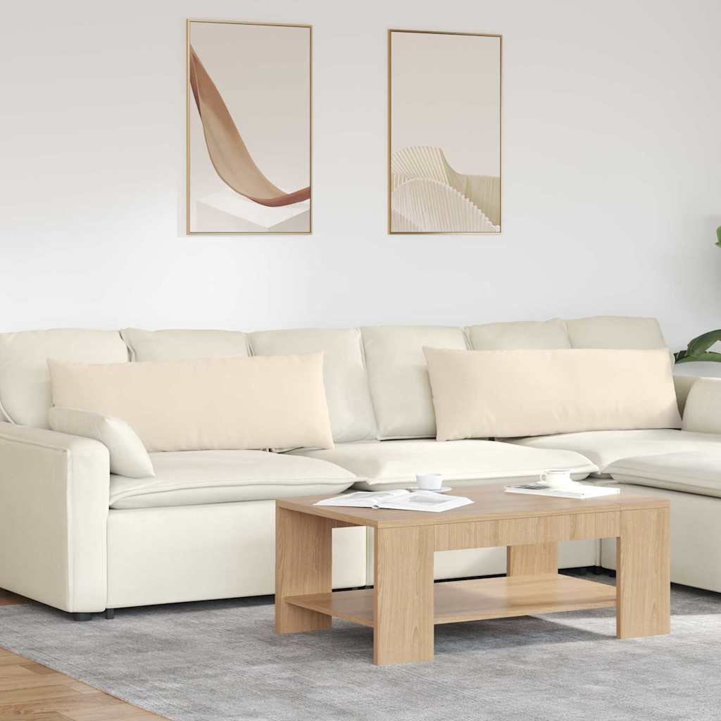 Sofakuddar 2 pcs Beige 120 x 40 cm tyg
