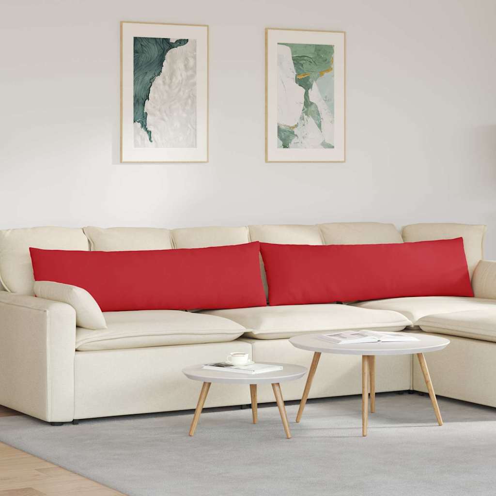 Sofakuddar 2 pcs Röd 145 x 40 cm tyg
