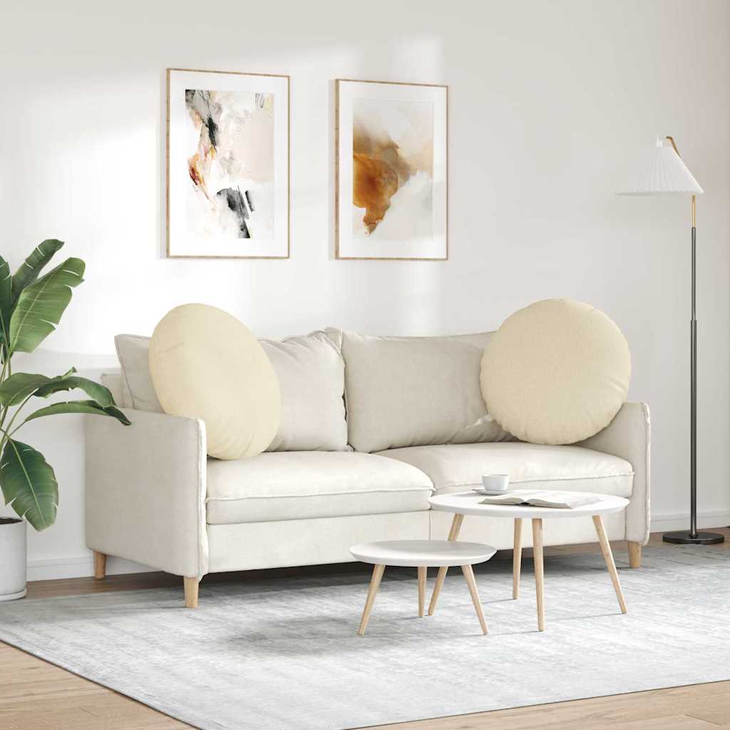 Sittkuddar 2 pcs Kräm Ø80 x 29 cm tyg