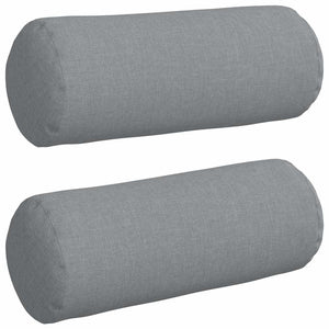 Bolsterkuddar 2 pcs Ljusgrå Ø 15 x 40 cm tyg