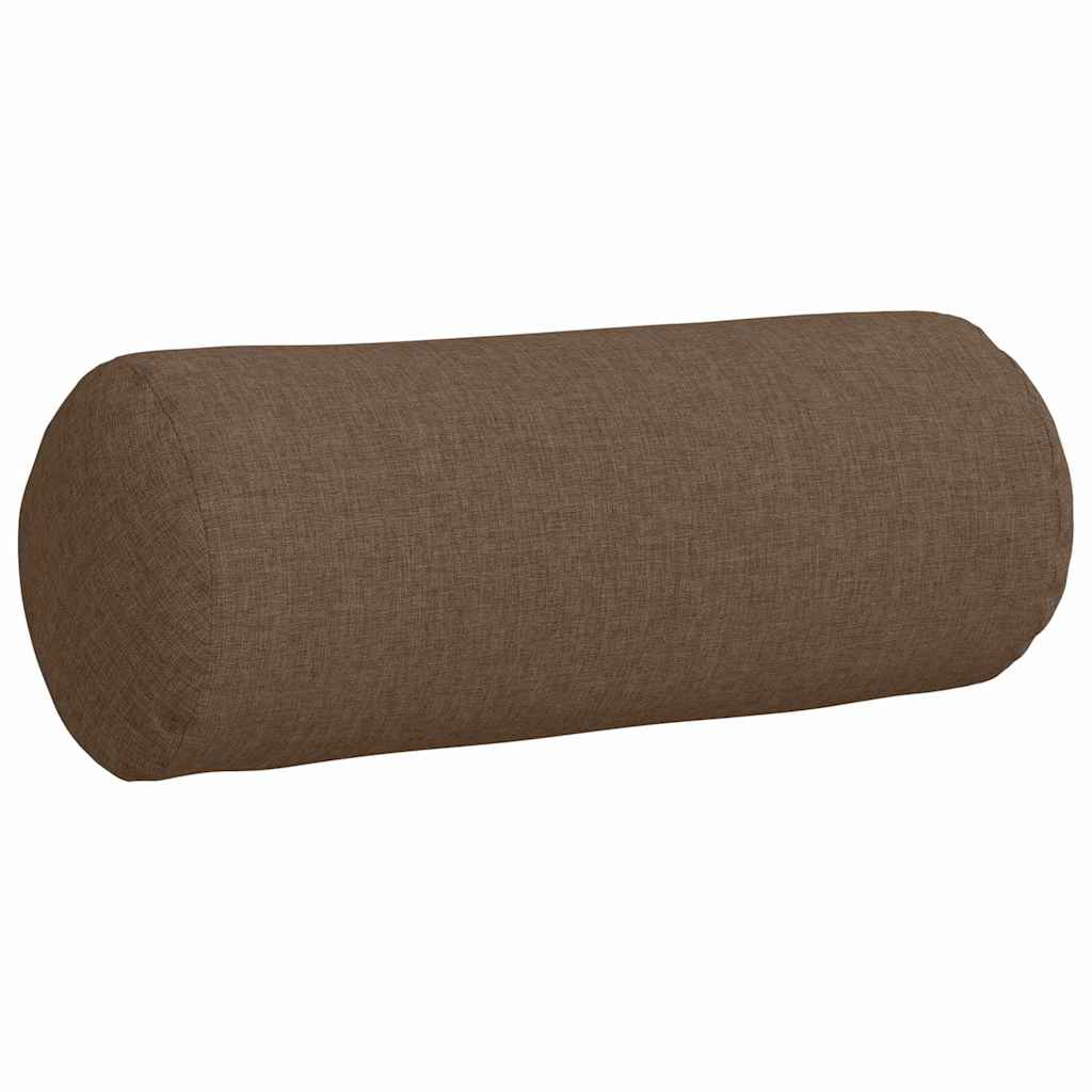 Bolsterkuddar 2 pcs Brun Ø 15 x 40 cm tyg