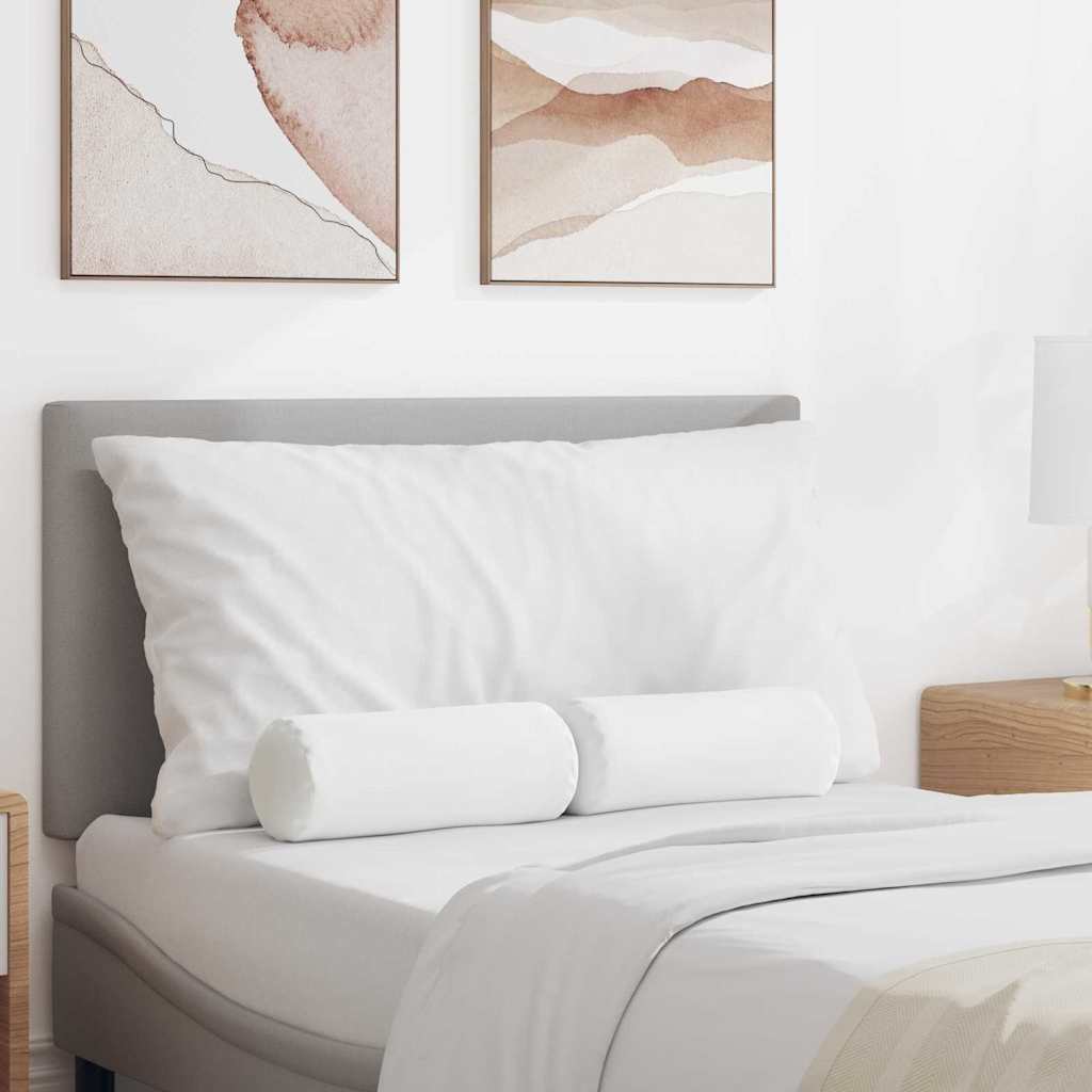 Bolsterkuddar 2 pcs Vit Ø 15 x 40 cm tyg