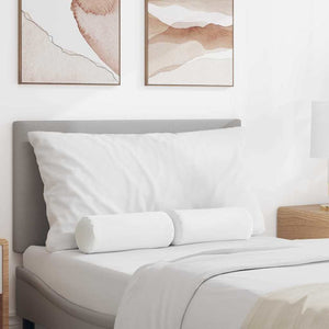 Bolsterkuddar 2 pcs Vit Ø 15 x 40 cm tyg