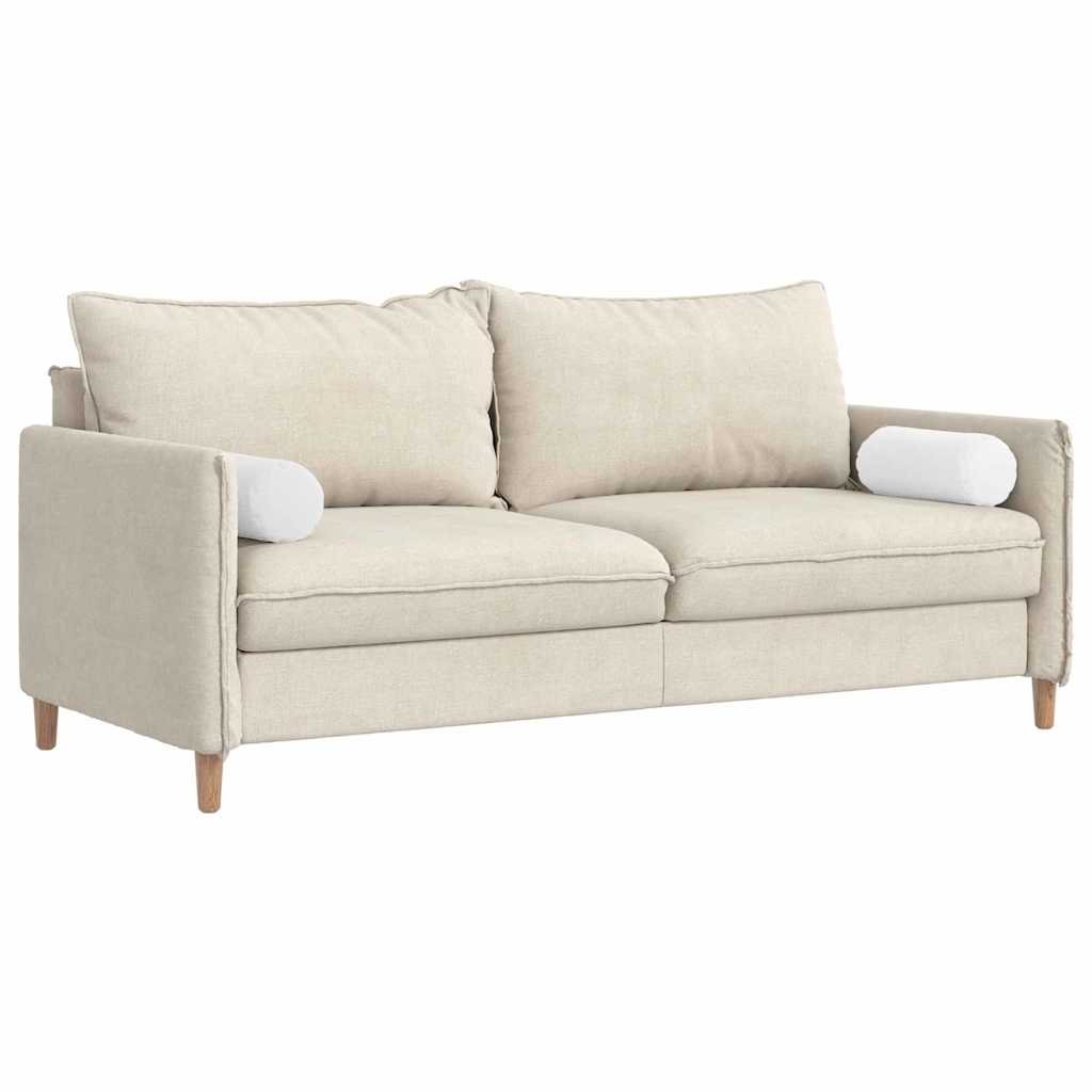 Bolsterkuddar 2 pcs Vit Ø 15 x 40 cm tyg