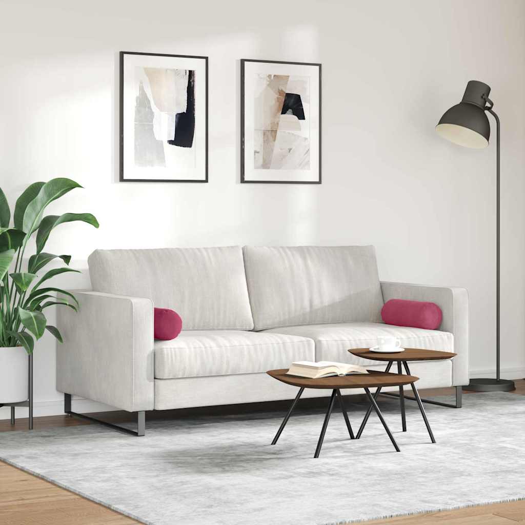 Bolsterkuddar 2 pcs Vinröd Ø 15 x 40 cm Kordread tyg