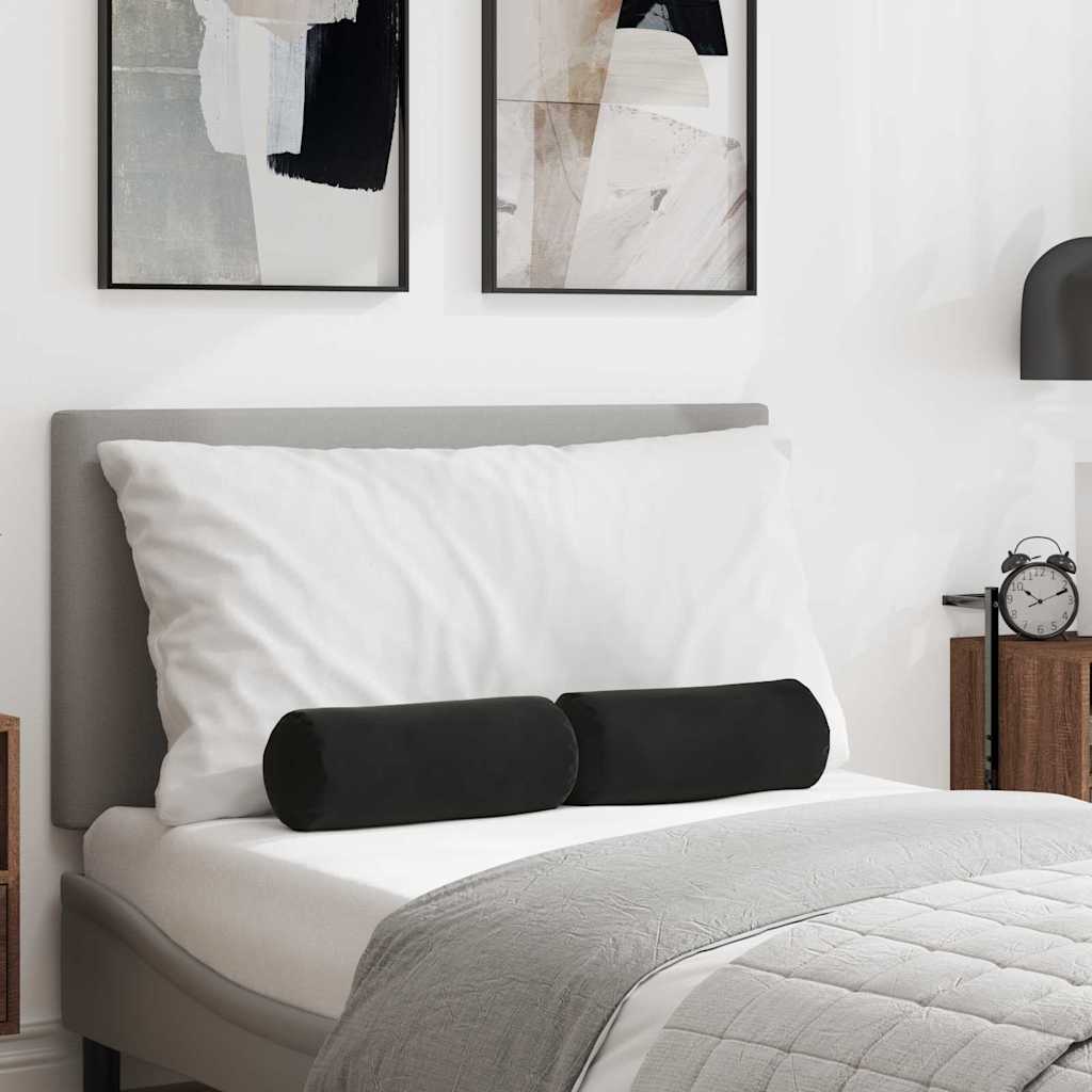 Bolsterkuddar 2 pcs Svart Ø 15 x 40 cm Kordread tyg