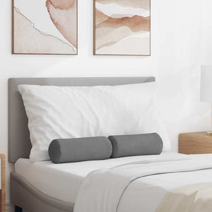 Bolsterkuddar 2 pcs Mörkgrå Ø 15 x 40 cm Mikrofiber Tyg