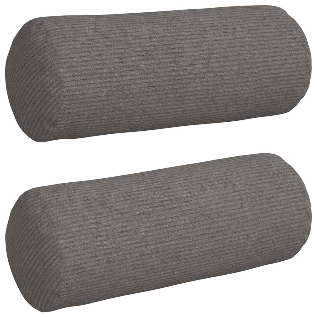 Bolsterkuddar 2 pcs Ljusgrå Ø 15 x 40 cm Kordread tyg