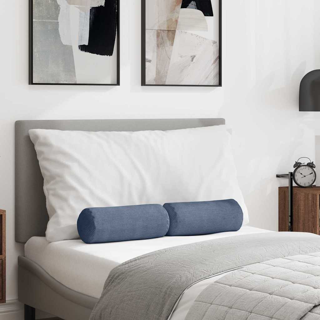 Bolsterkuddar 2 pcs Blå Ø 15 x 40 cm Kordread tyg