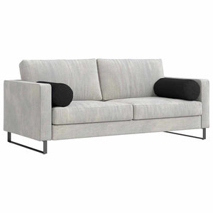 Bolsterkuddar 2 pcs Svart Ø 25 x 70 cm tyg