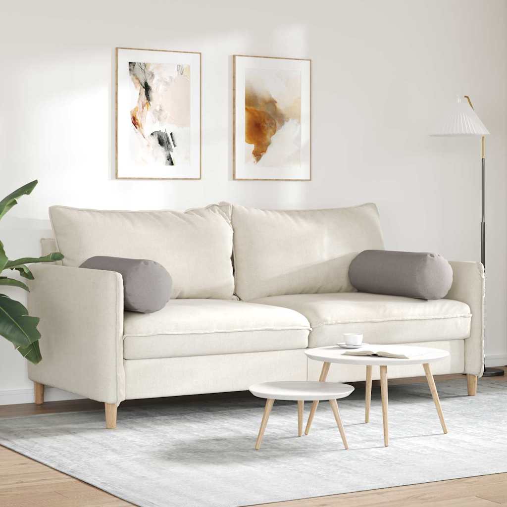 Bolsterkuddar 2 pcs Taupe Ø 25 x 70 cm tyg