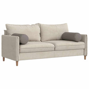 Bolsterkuddar 2 pcs Taupe Ø 25 x 70 cm tyg