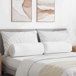 Bolsterkuddar 2 pcs Vit Ø 25 x 70 cm tyg