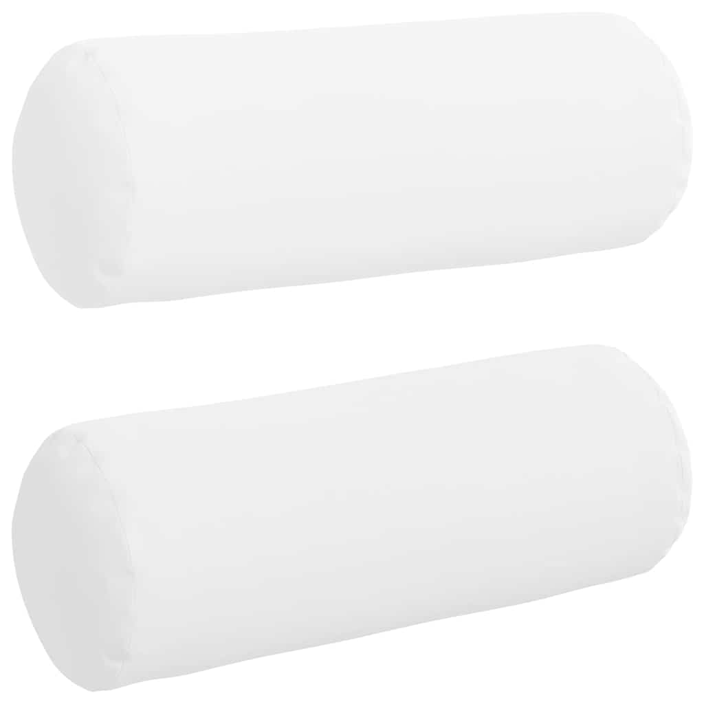 Bolsterkuddar 2 pcs Vit Ø 25 x 70 cm tyg