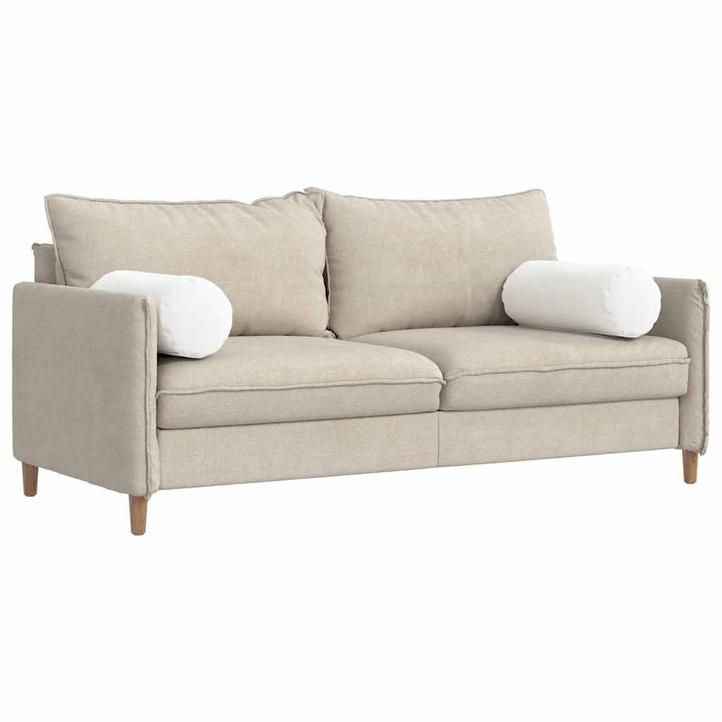 Bolsterkuddar 2 pcs Vit Ø 25 x 70 cm tyg