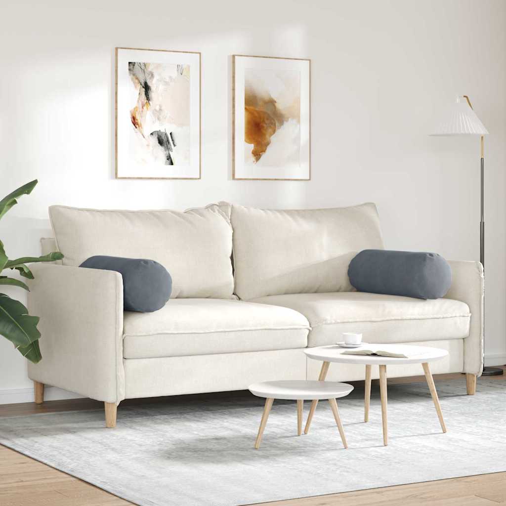 Bolsterkuddar 2 pcs Mörkgrå Ø 25 x 70 cm Kordread tyg