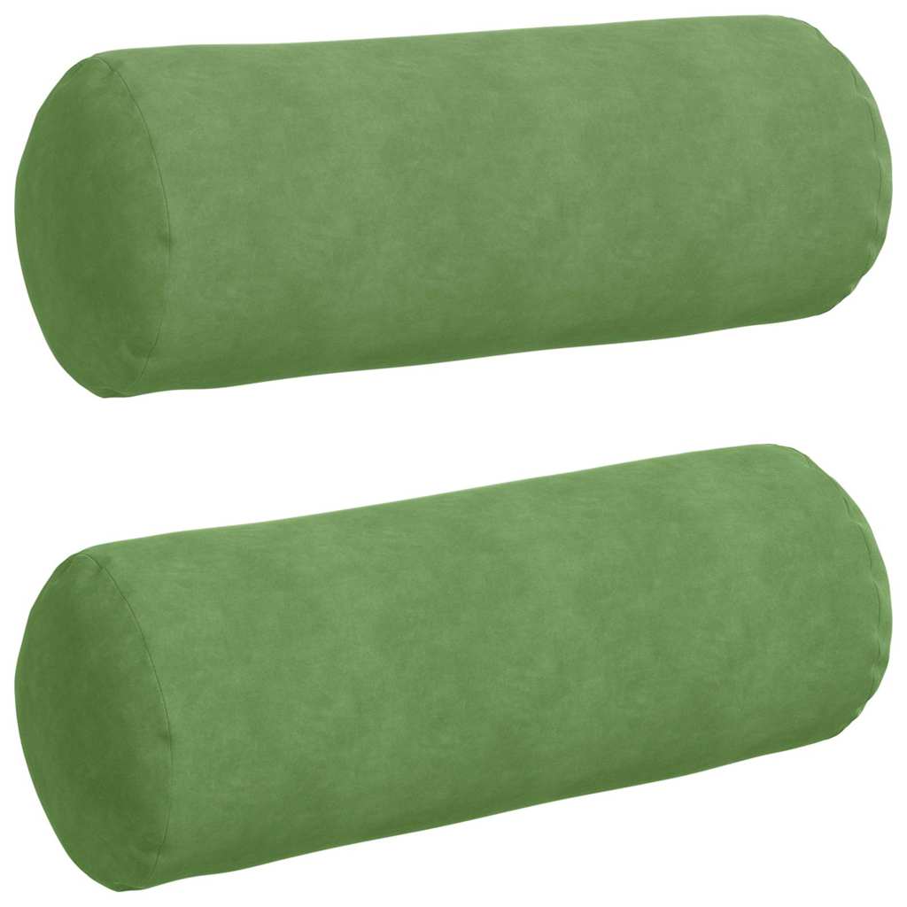 Bolsterkuddar 2 pcs Ljusgrön Ø 25 x 70 cm Kordread tyg