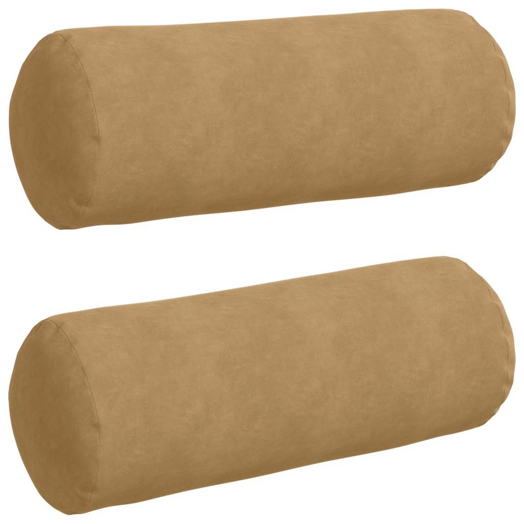 Bolsterkuddar 2 pcs Brun Ø 25 x 70 cm Kordread tyg