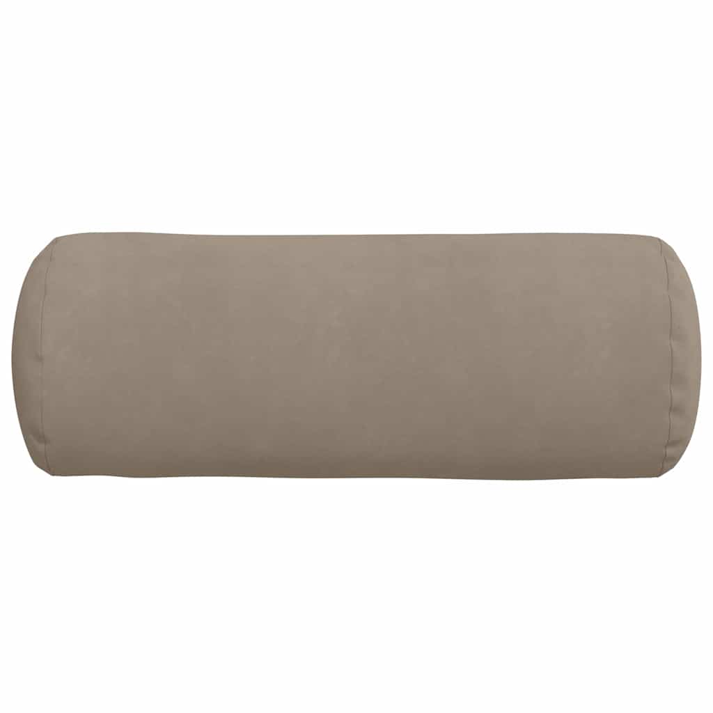 Bolsterkuddar 2 pcs Taupe Ø 25 x 70 cm Mikrofiber Tyg