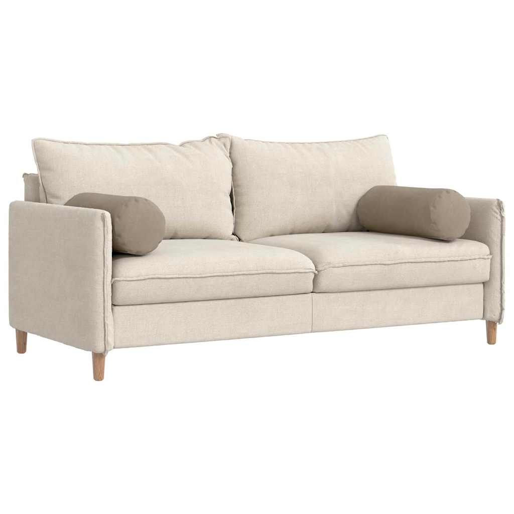 Bolsterkuddar 2 pcs Taupe Ø 25 x 70 cm Mikrofiber Tyg