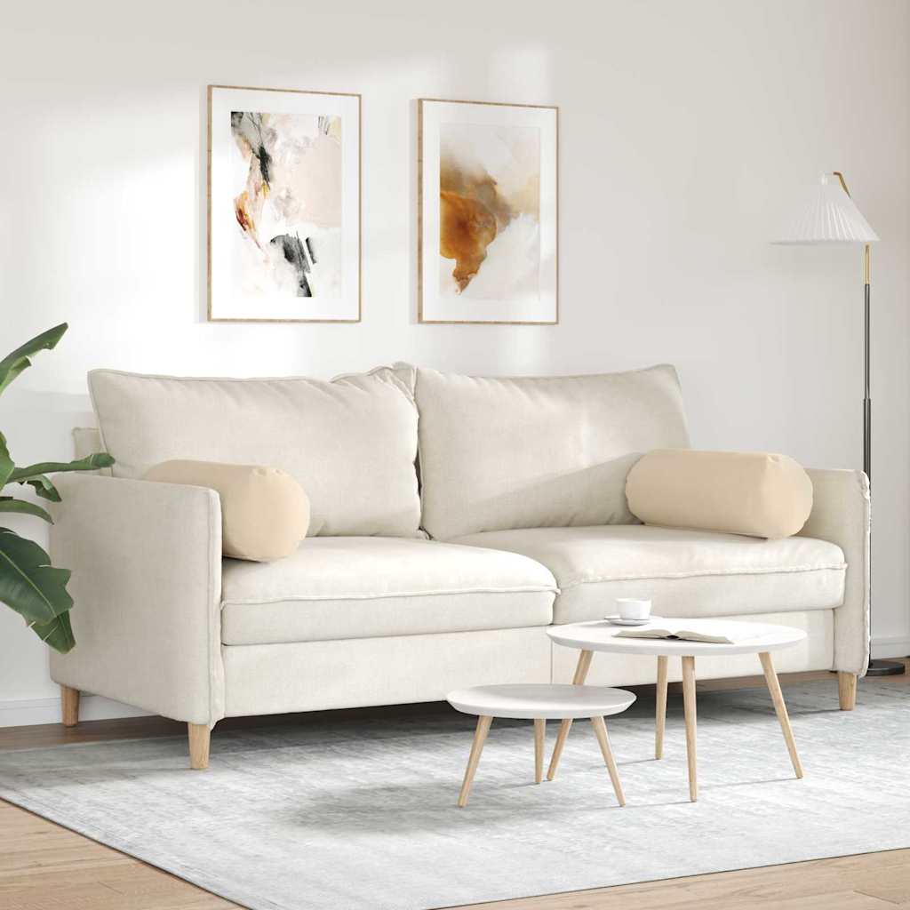 Bolsterkuddar 2 pcs Kräm Ø 25 x 70 cm Mikrofiber Tyg