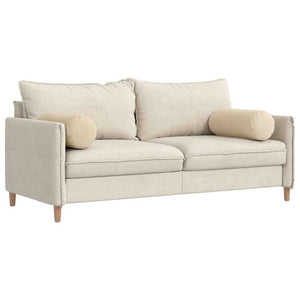 Bolsterkuddar 2 pcs Kräm Ø 25 x 70 cm Mikrofiber Tyg