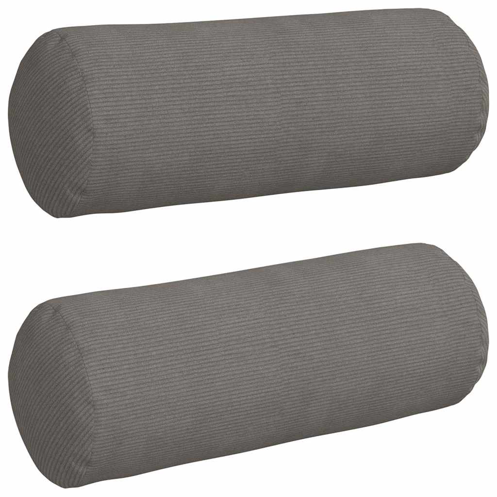 Bolsterkuddar 2 pcs Ljusgrå Ø 25 x 70 cm Kordread tyg