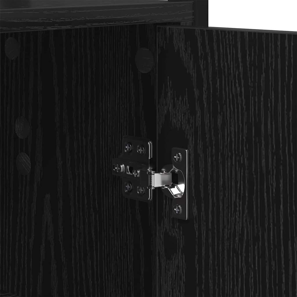 Bokskåp Svart Ek 60 x 24 x 161 cm Konstruerat trä