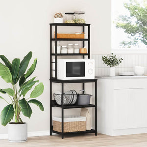 Köks hylla Svart Ek 60 x 40 x 168 cm Konstruerat trä