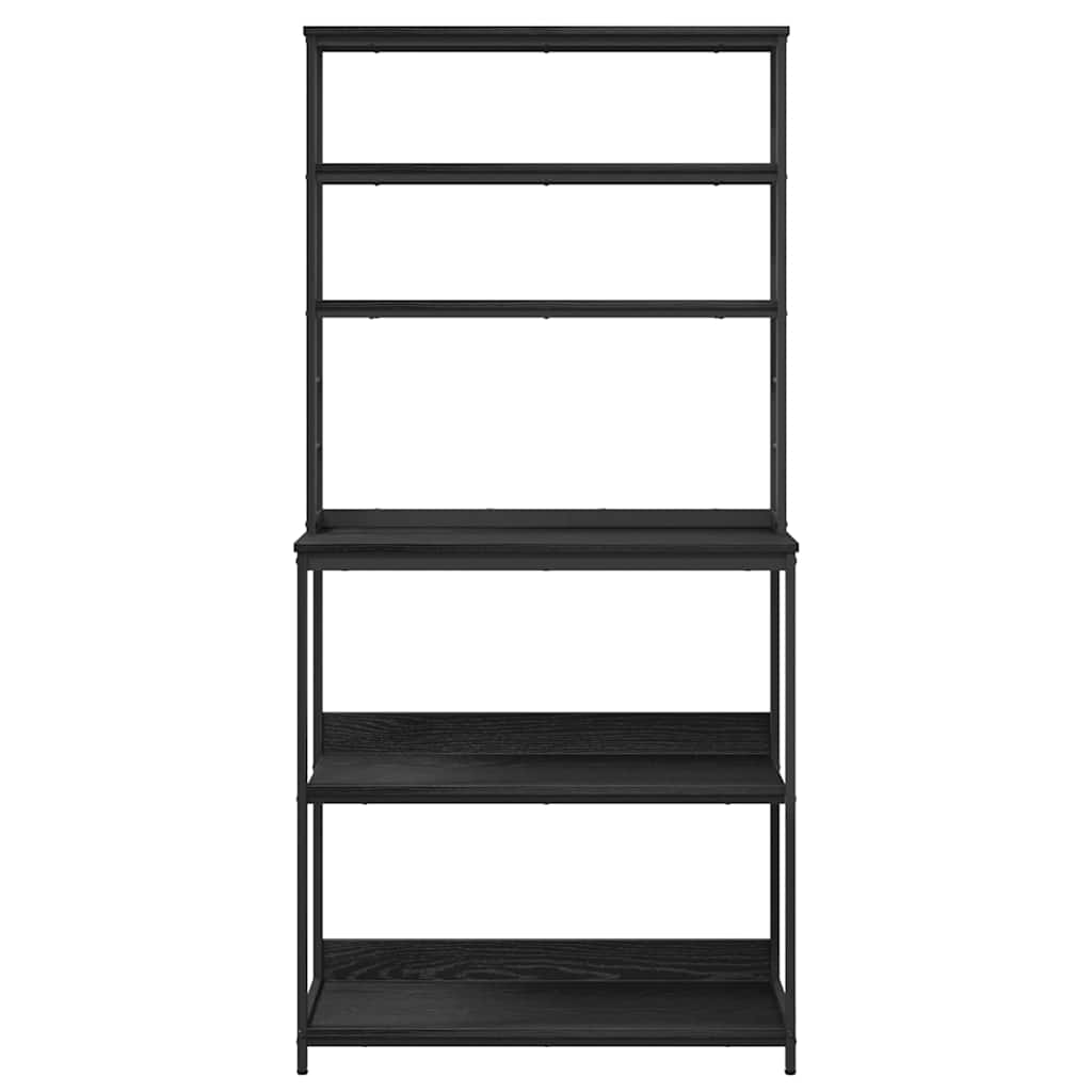 Köks hylla Svart Ek 80 x 40 x 168 cm Konstruerat trä