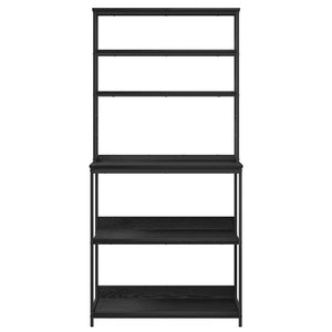 Köks hylla Svart Ek 80 x 40 x 168 cm Konstruerat trä