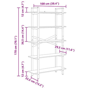 Hyllsystem Sonoma-ek 100 x 33,5 x 178 cm Konstruerat trä
