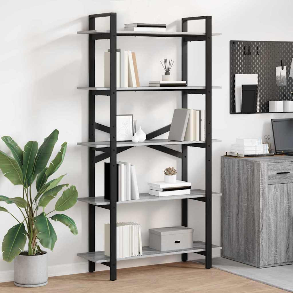 Hyllsystem 5 nivåer 100 x 33,5 x 178 cm Konstruerat trä