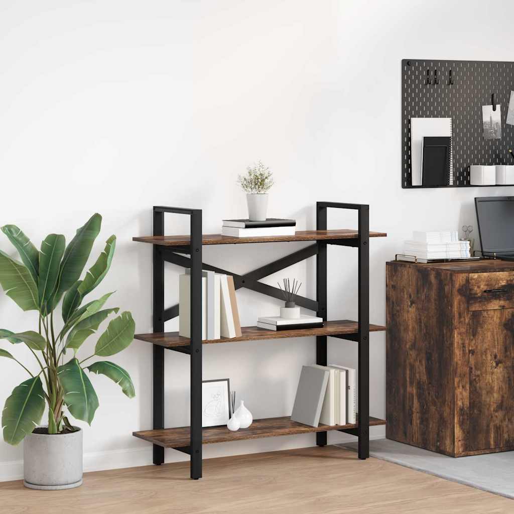 Hyllsystem Rökt ek 100 x 33,5 x 102 cm Konstruerat trä