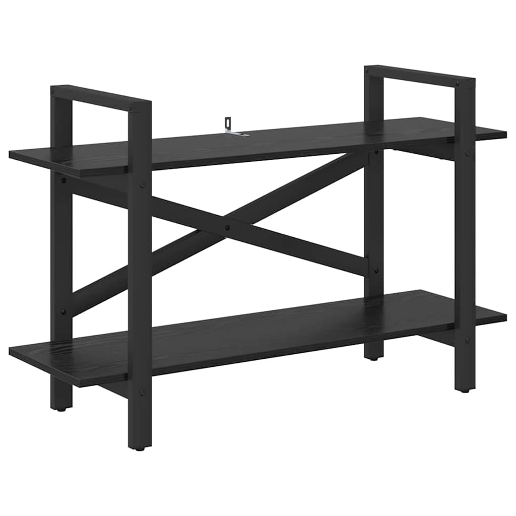 Hyllsystem 2 nivåer 100 x 33,5 x 64 cm Konstruerat trä Svart Ek