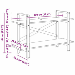 Hyllsystem Gammalt trä 100 x 33,5 x 64 cm Konstruerat trä