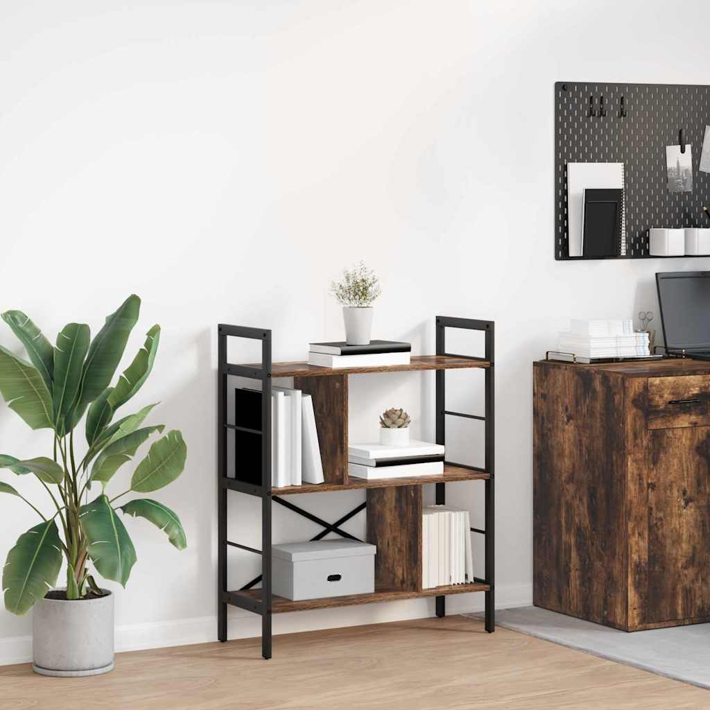Hyllsystem 5 nivåer 75 x 30 x 91 cm Konstruerat trä Rökt ek