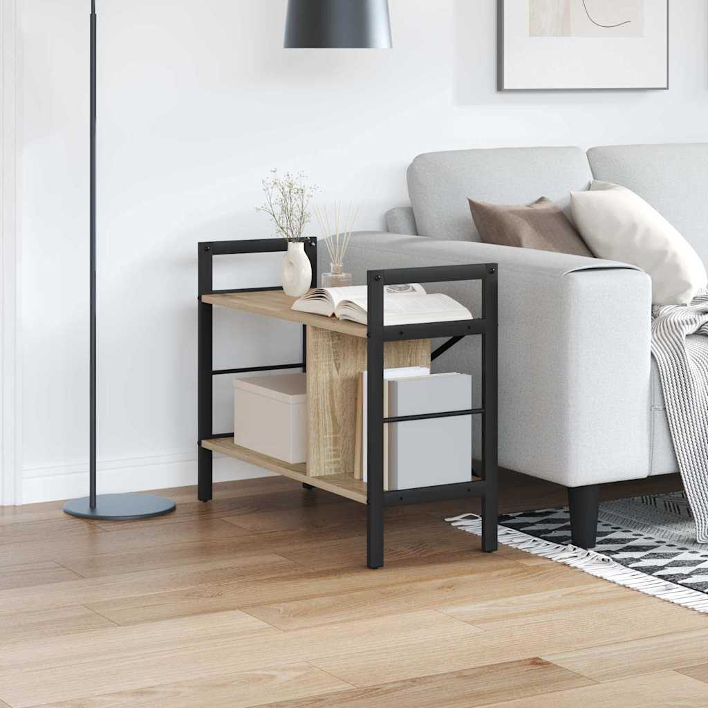 Hyllsystem 3 nivåer 75 x 30 x 58,5 cm Konstruerat trä Sonoma-ek