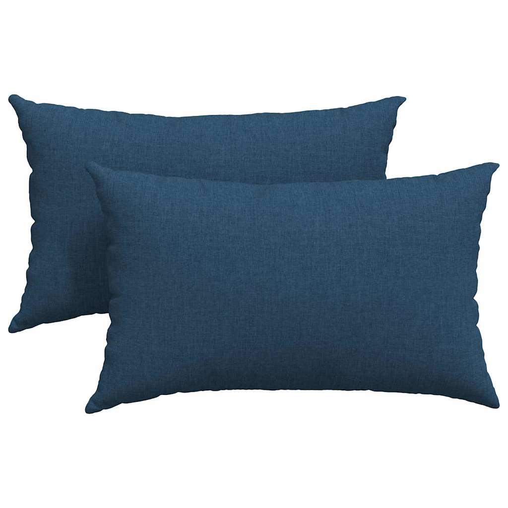 Sofakuddar 2 pcs Blå 50 x 30 cm tyg