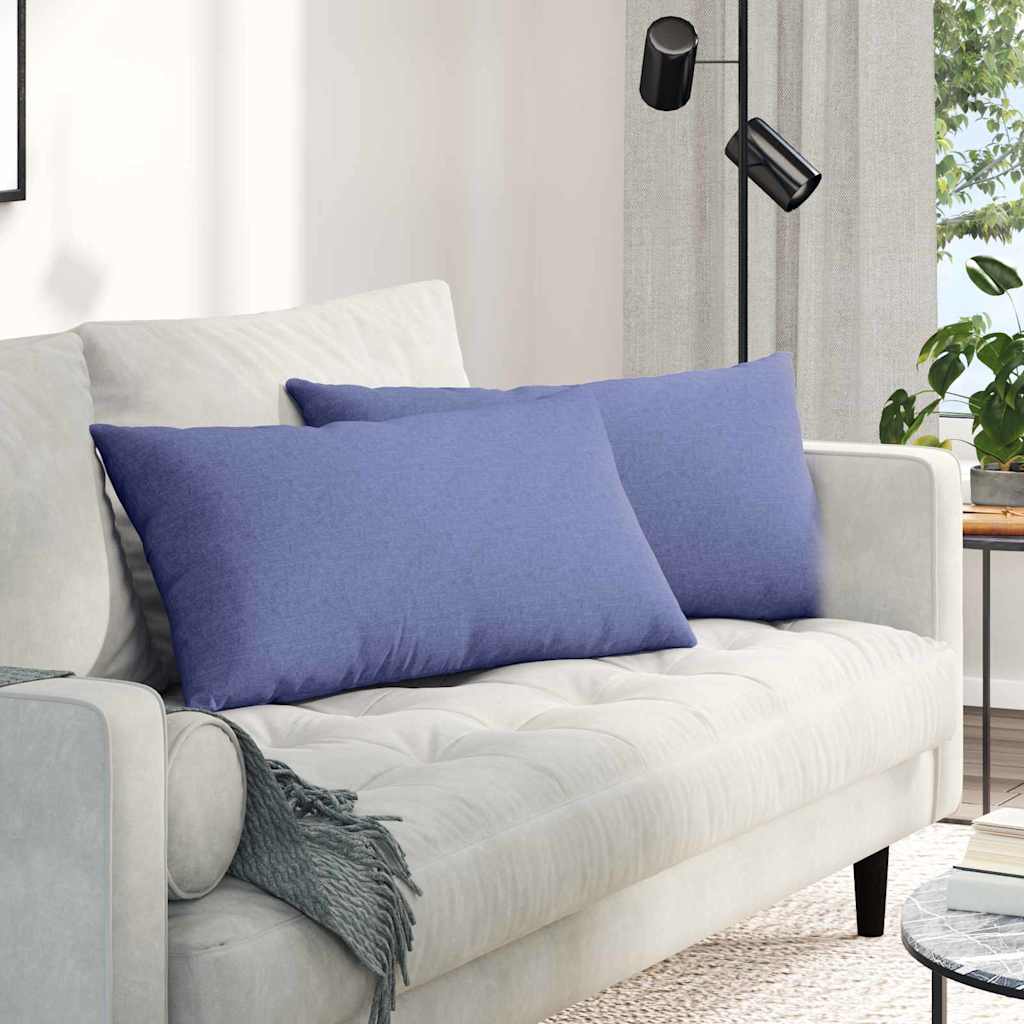 Sofakuddar 2 pcs Jeansblå 80 x 40 cm tyg