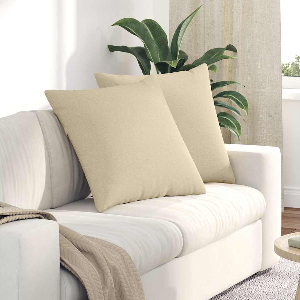 Sofakuddar 2 pcs Kräm 60 x 60 cm tyg
