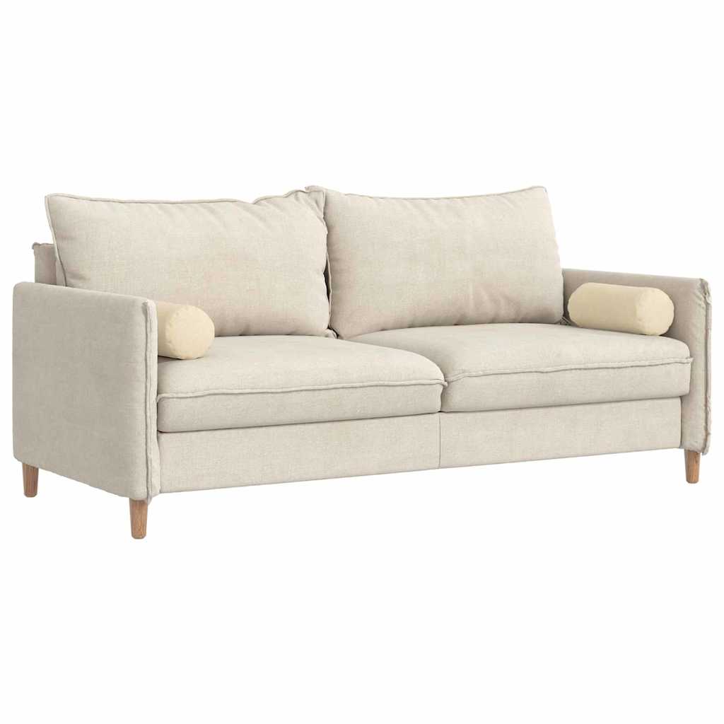 Bolsterkuddar 2 pcs Kräm Ø 15 x 40 cm tyg