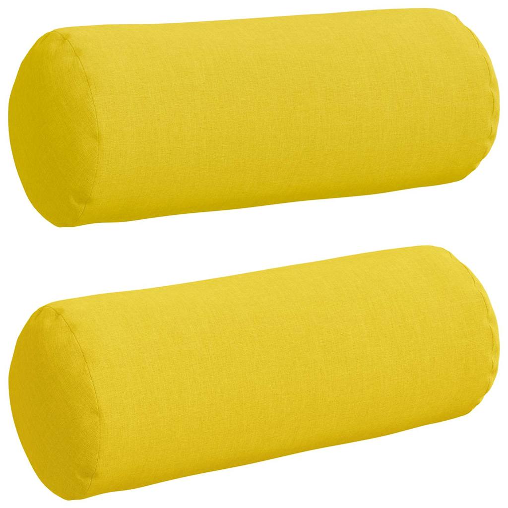 Bolsterkuddar 2 pcs Ljusgul Ø 15 x 40 cm tyg